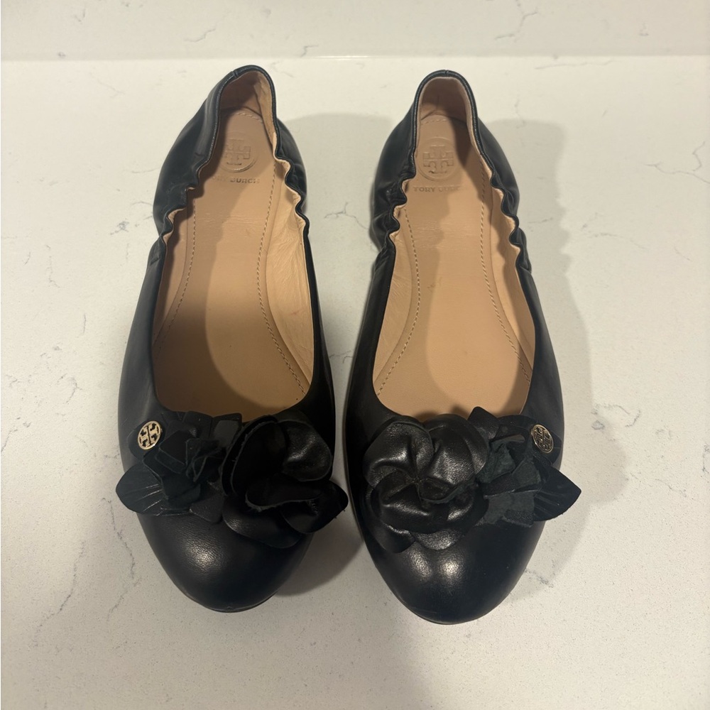 Black Tory Burch Floral Women's Flats